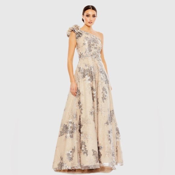 MAC DUGGAL 67960 NWT Embellished One Shoulder A Line Gown - Picture 1 of 12